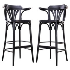 1970’s Ebonised Fan Back Bar Chair – Pair