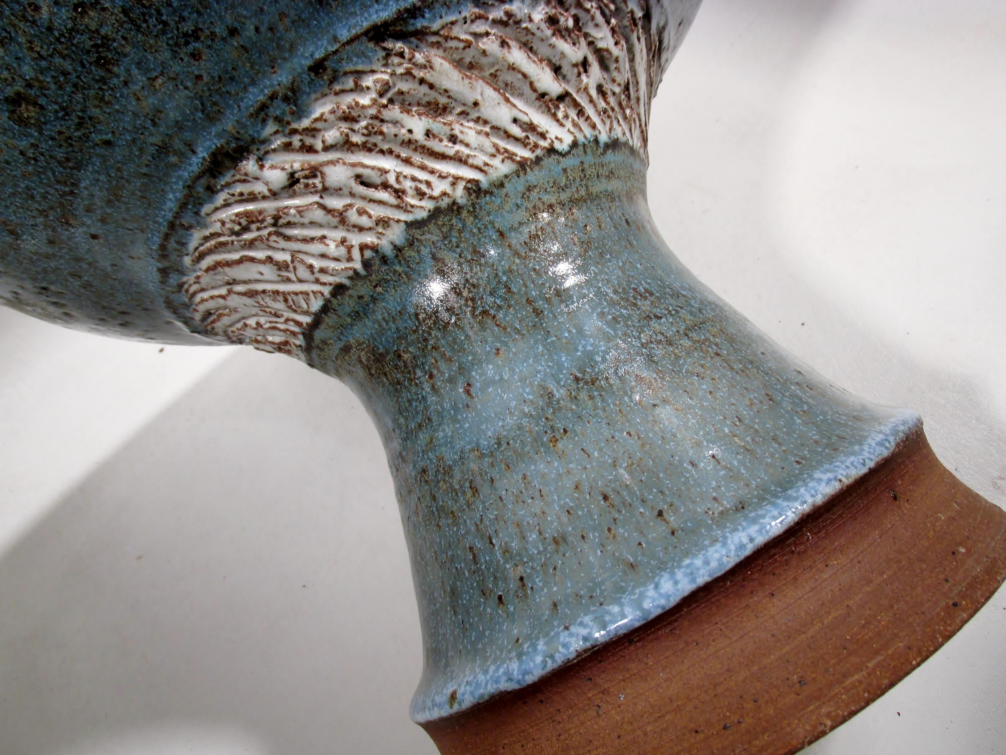 Stoneware 1970s Edward “Ed” Oshier Colorado Studio Art Pottery Large Chalice