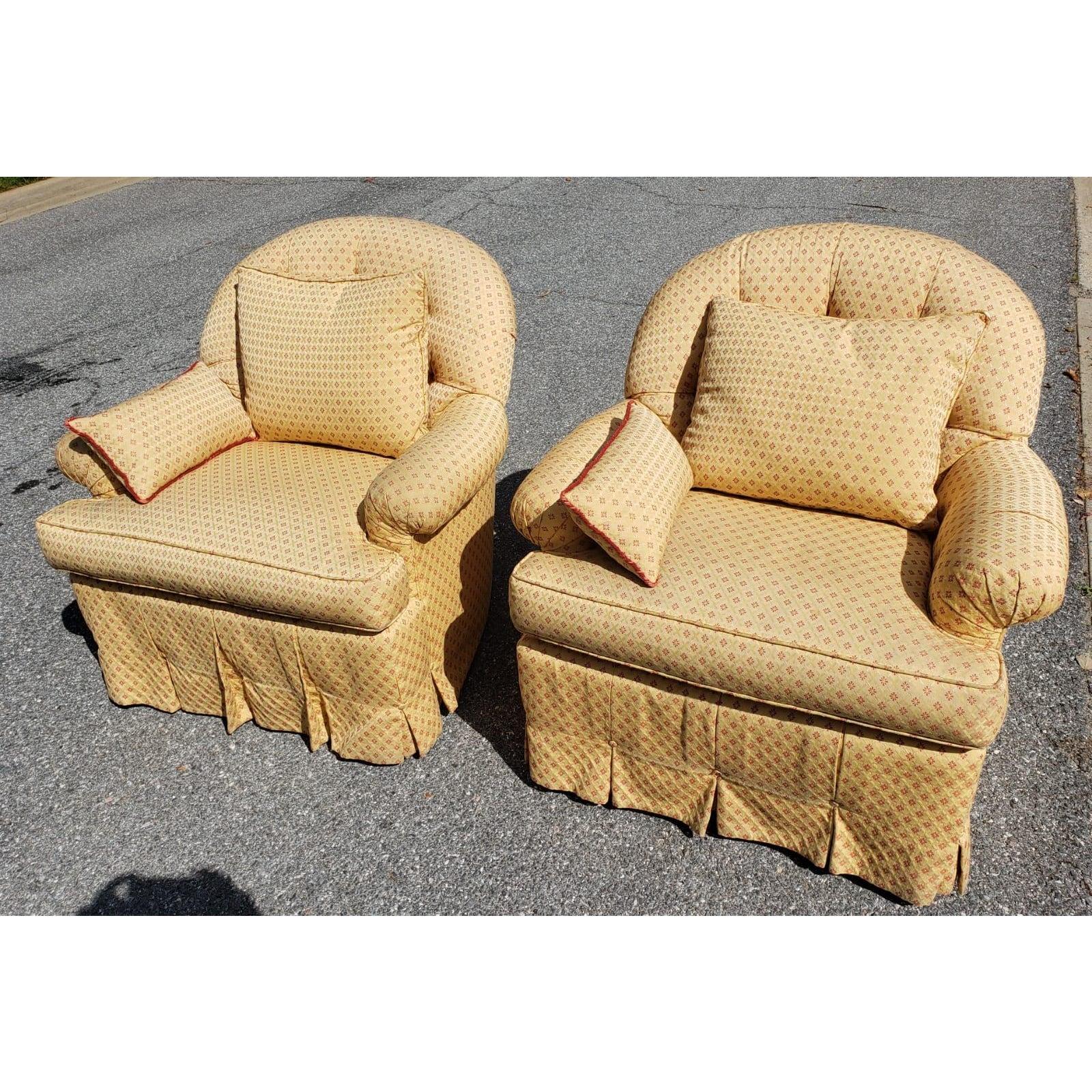 1970s Edward Ferrell Lewis Mittman Club Chairs With Accent Pillows, a Pair 1