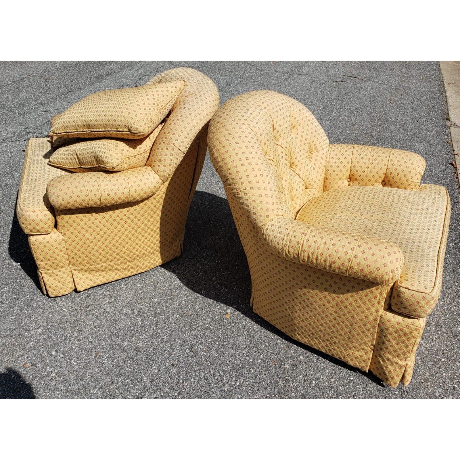 Featured is a pair of luxurious Edward Ferrell and Lewis Mittman club chairs finely upholstered in mustard, yet elegant, fabric. Both chairs come two matching accent pillows.
Edward Ferrell + Lewis Mittman home furnishings and accessories have been