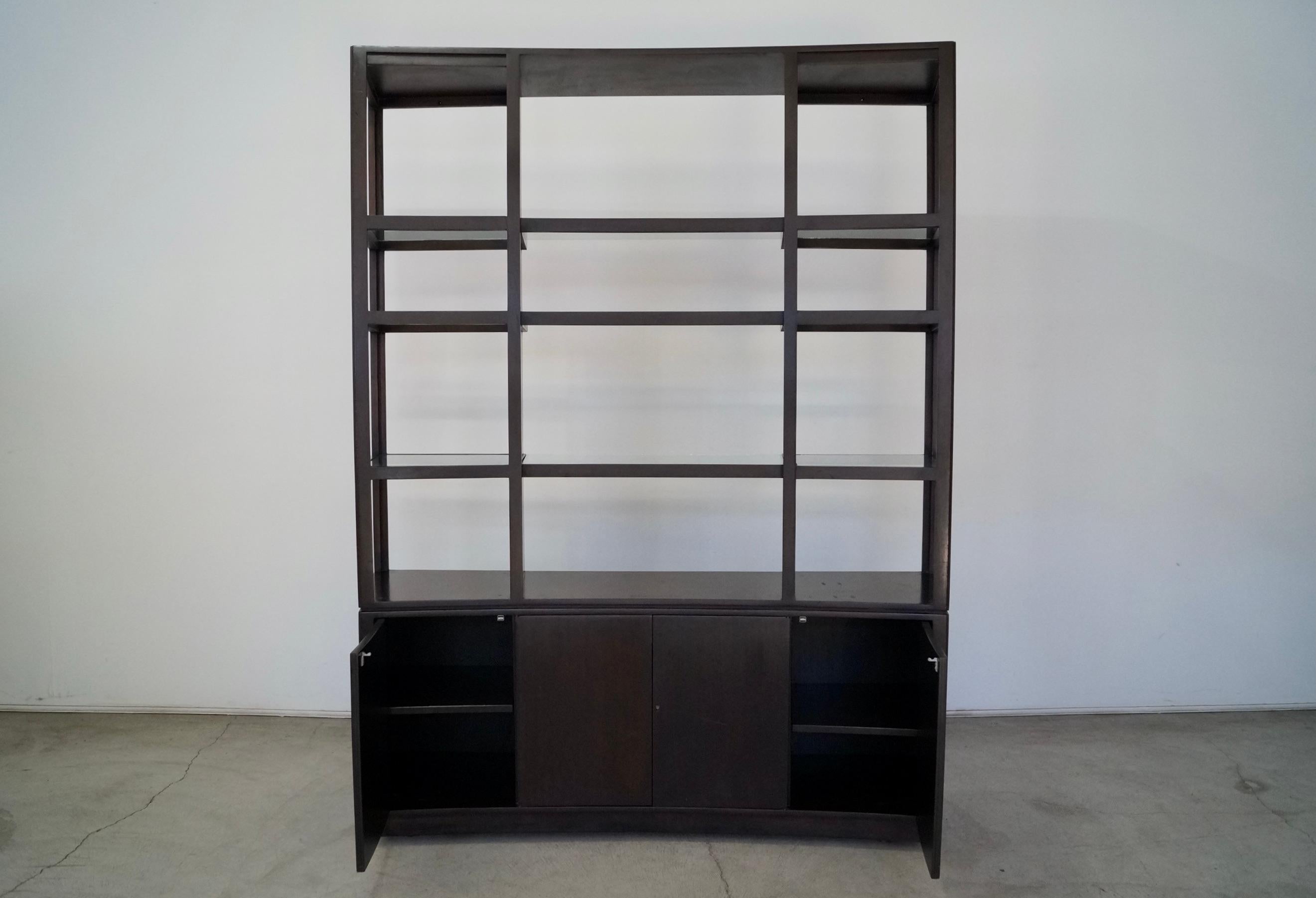 Mid-Century Modern 1970's Edward Wormley for Dunbar Wall Shelving Unit Cabinet For Sale