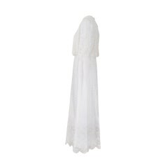 1970s Edwardian Style Tulle Wedding Dress