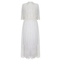 1970s Edwardian Style Tulle Wedding Dress