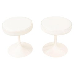 1970s Eero Saarinen for Knoll 152 Tulip Stool in Off White Vinyl 2x Available