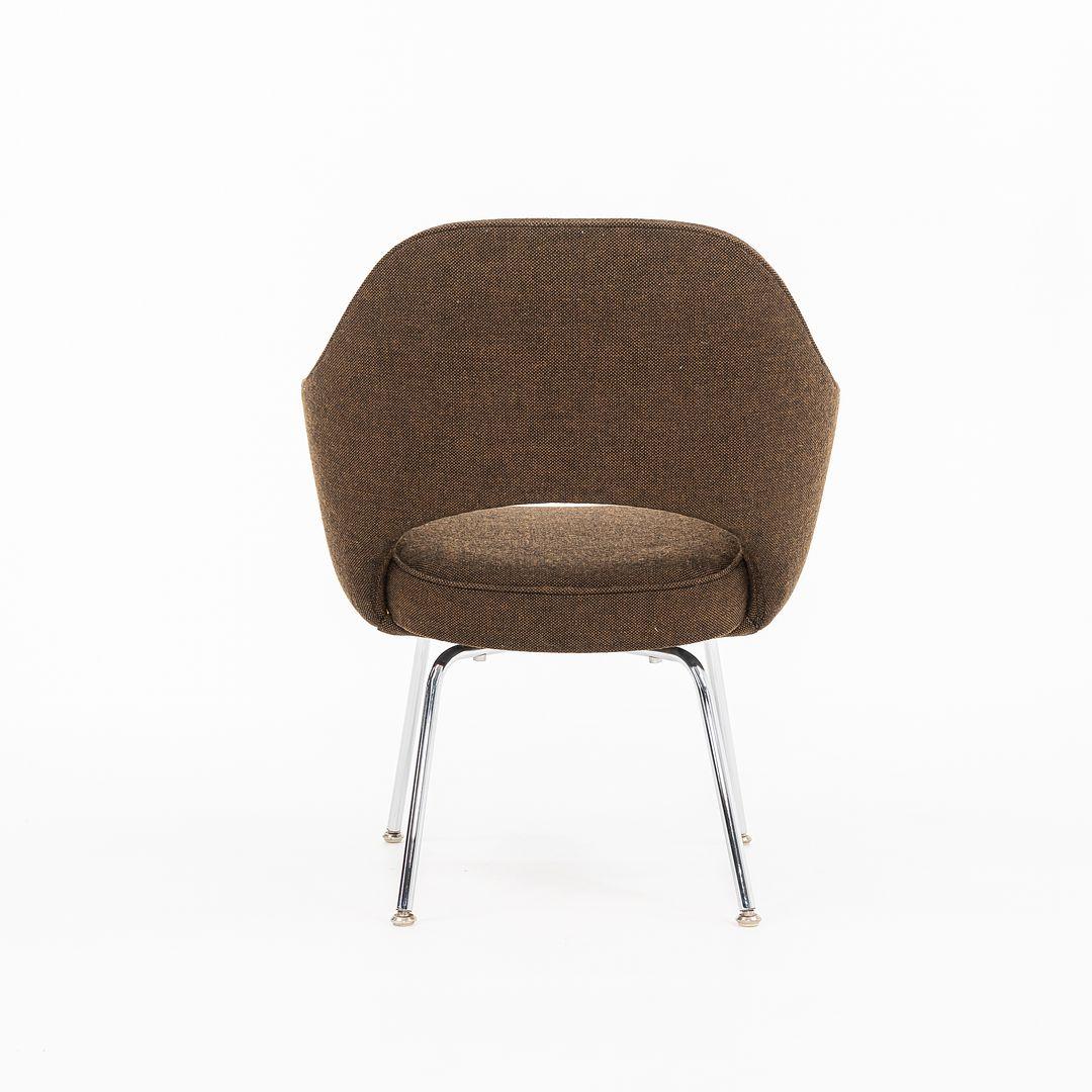 1970er Jahre Eero Saarinen für Knoll Schreibtisch oder Esszimmerstuhl in Hopsack-Stoff im Angebot 2