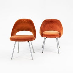 1970s Eero Saarinen for Knoll Executive Side Chairs in Rust Velvet