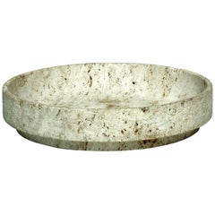 1970s Egidio Di Rosa & P.A. Giusti Up & Up Italian Design Travertine Large Plate