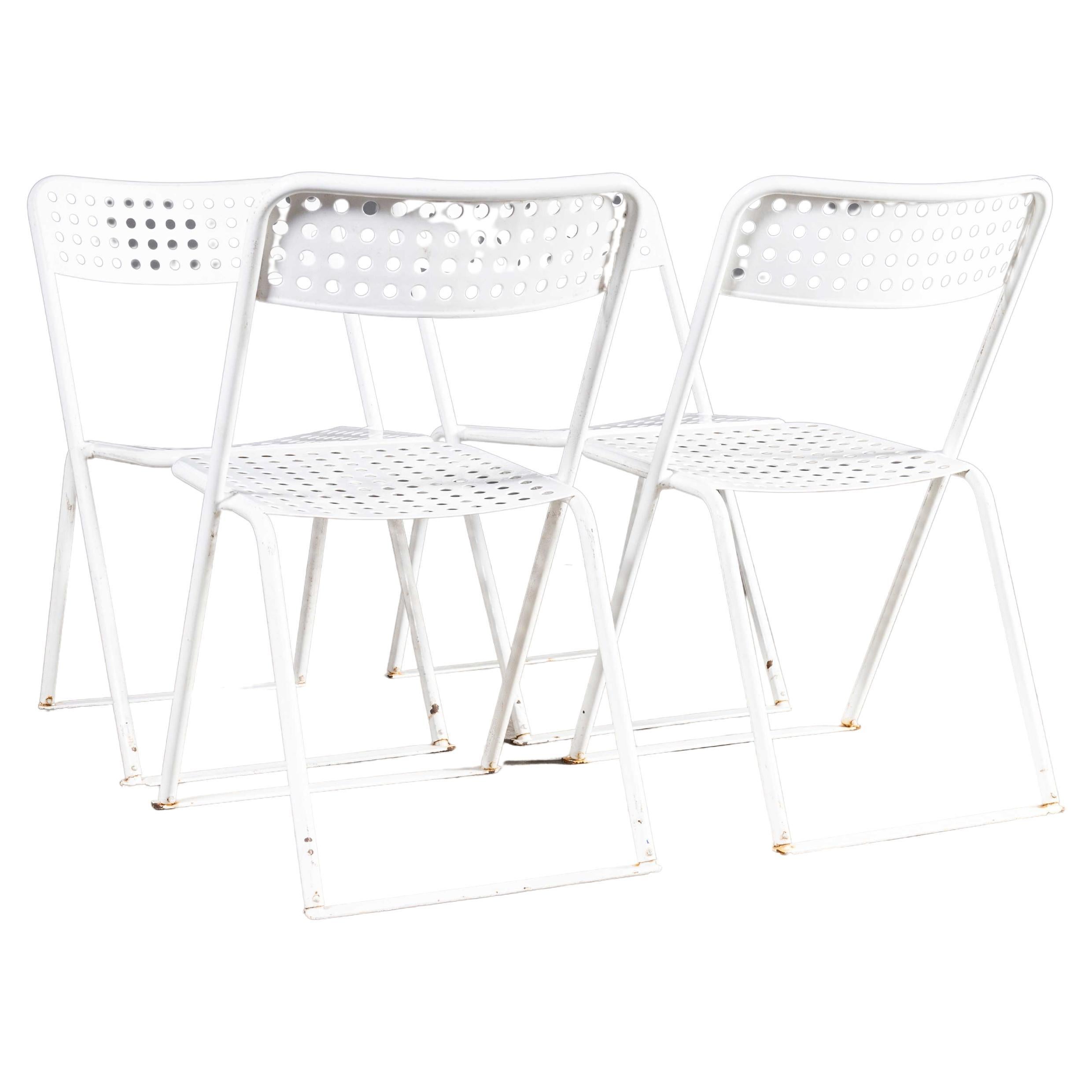 1970’s Egon Eiremann House in Baden Baden White Metal Chairs - Set Of Four For Sale