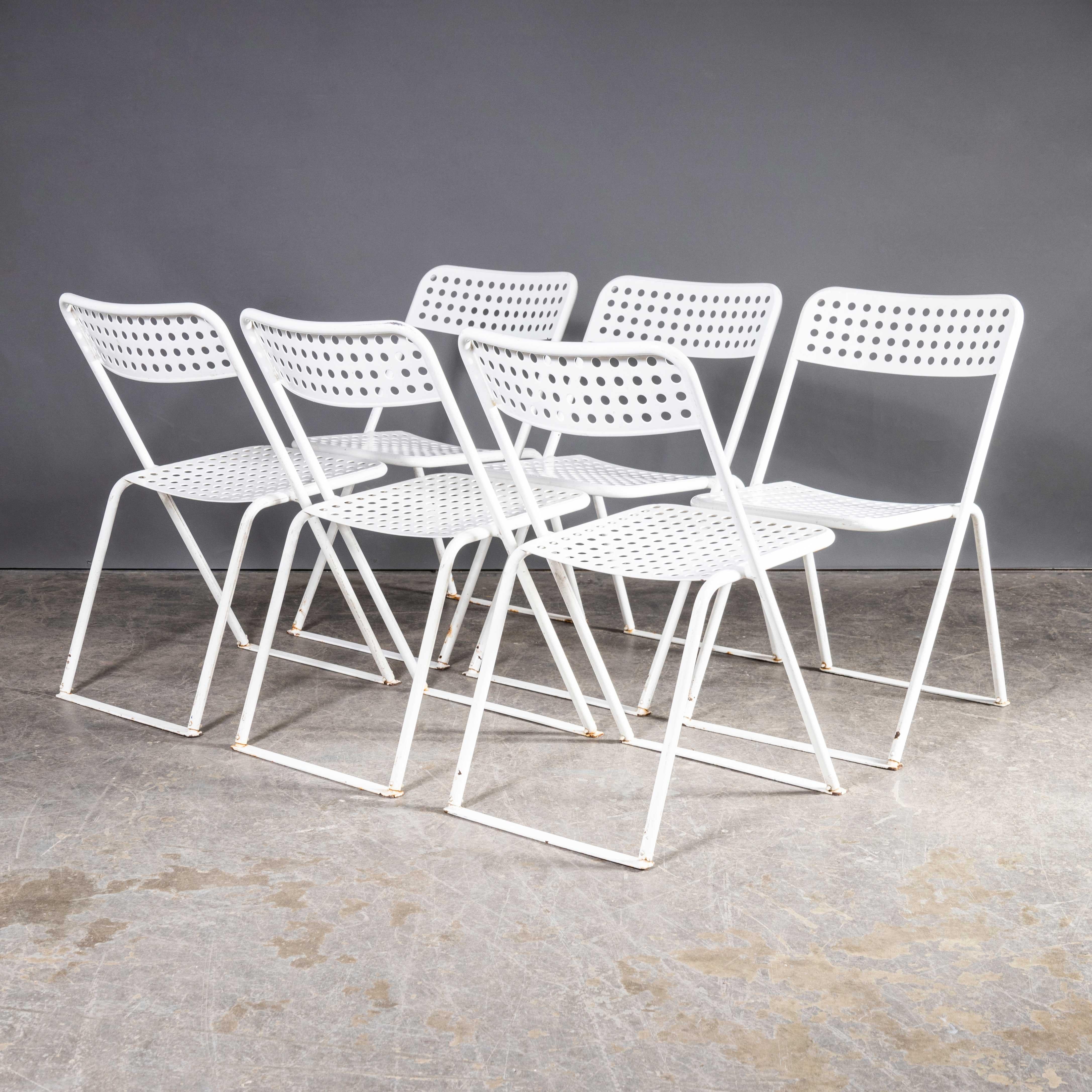 1970’s Egon Eiremann House in Baden Baden White Metal Chairs - Set Of Six For Sale 2