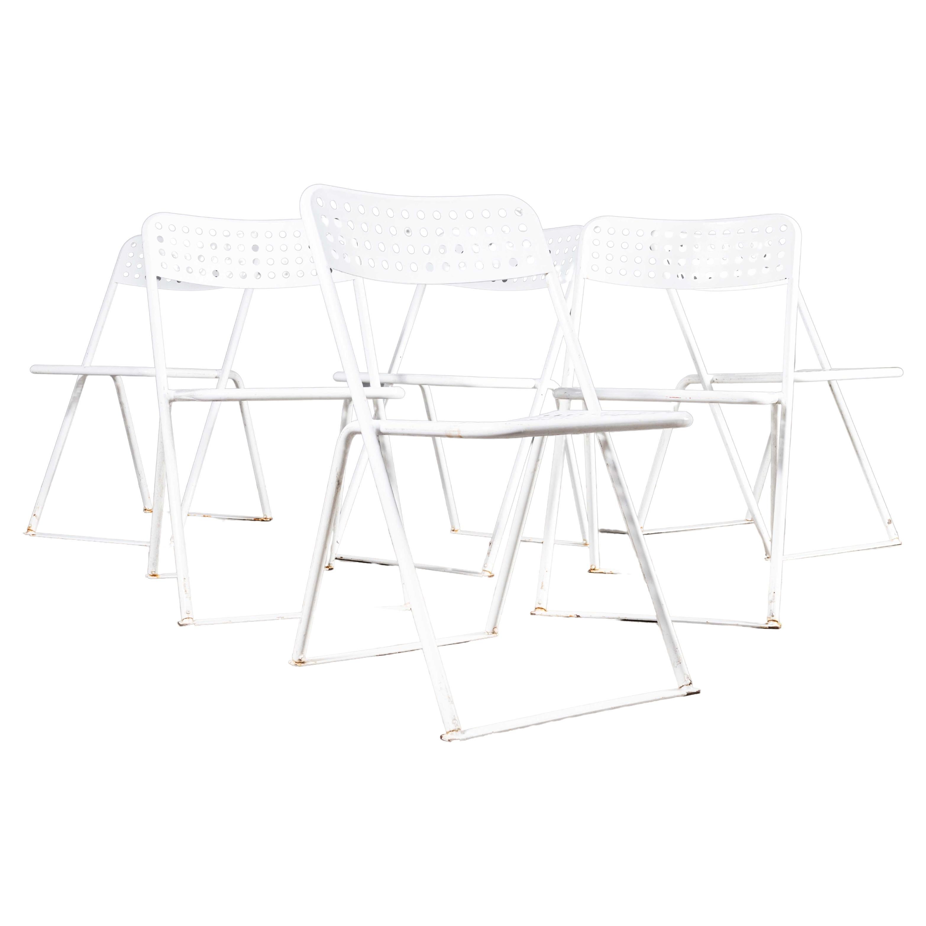 1970’s Egon Eiremann House in Baden Baden White Metal Chairs - Set Of Six For Sale