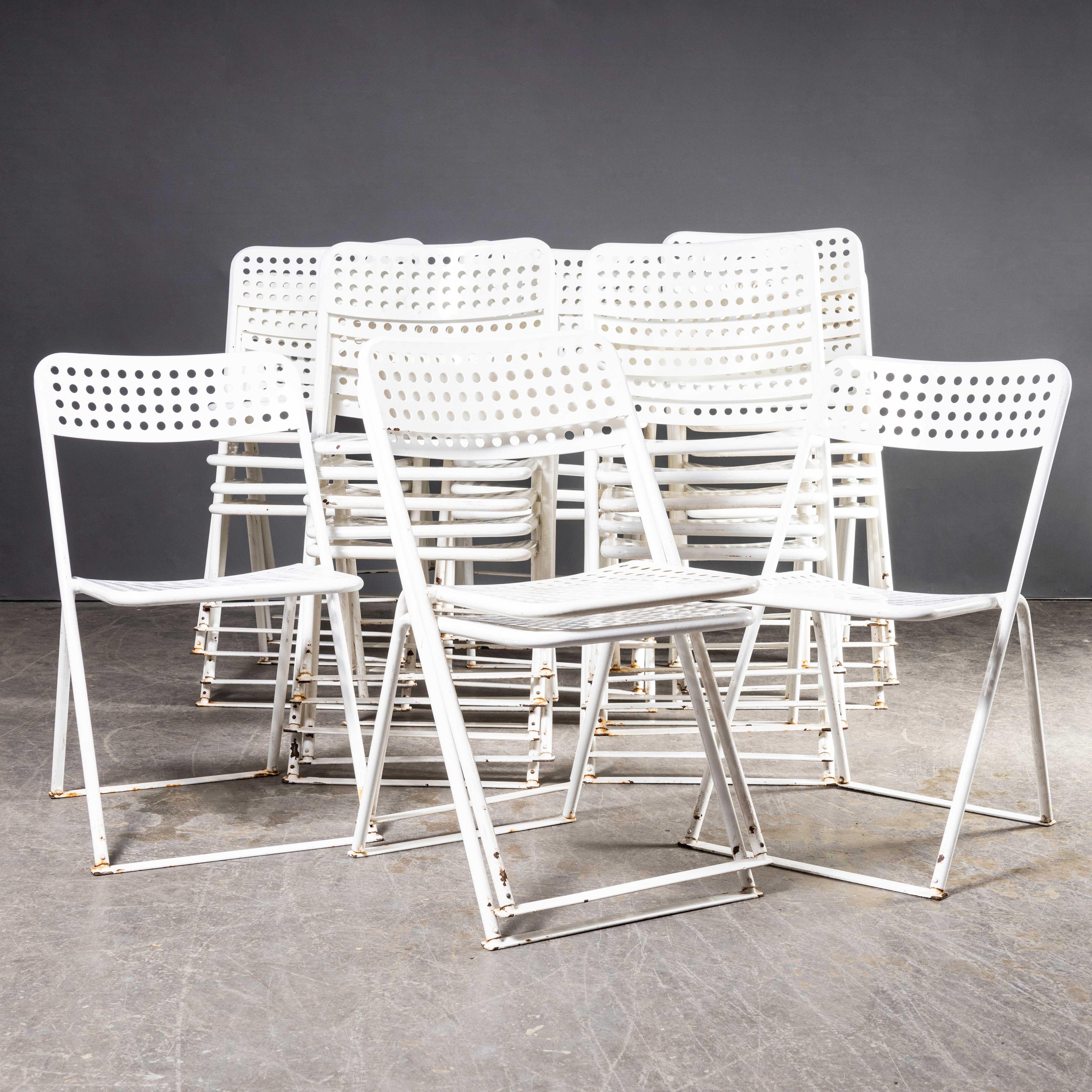 French 1970’s Egon Eiremann House in Baden Baden White Metal Chairs - Various Qty For Sale