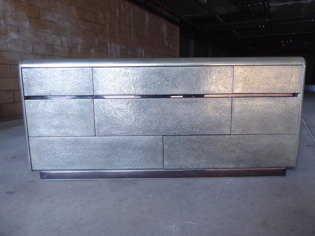 A 1970s chest by Lane, custom coated in a polished and textured 