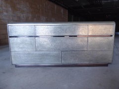 1970s Eight-Drawer Lane Chest Custom Coated with a Textured Metal Finish
