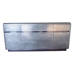 1970s Eight-Drawer Lane Chest Custom Coated with a Textured Metal Finish 