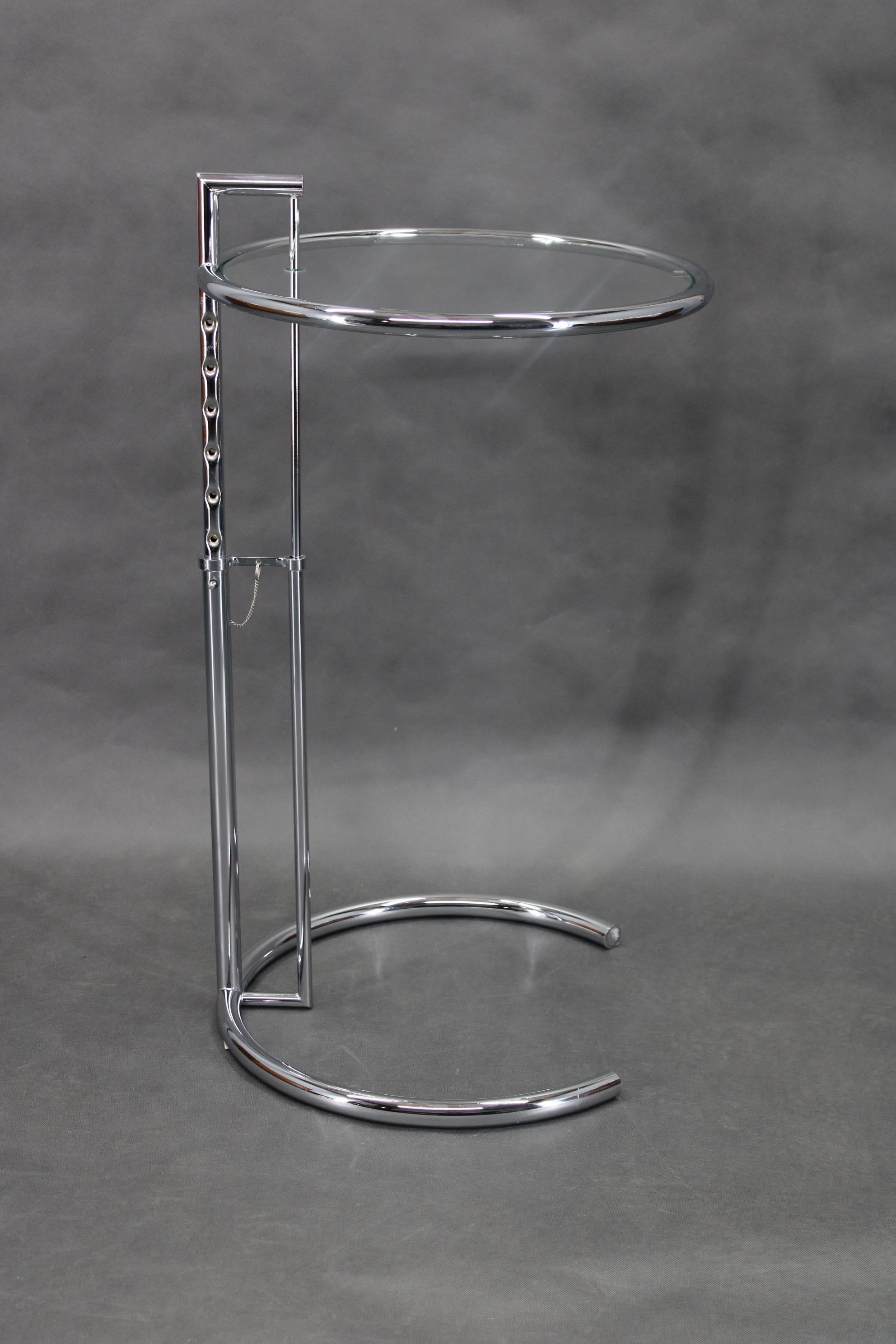 Glass 1970s Eileen Gray E 1027 Adjustable Table, Germany For Sale