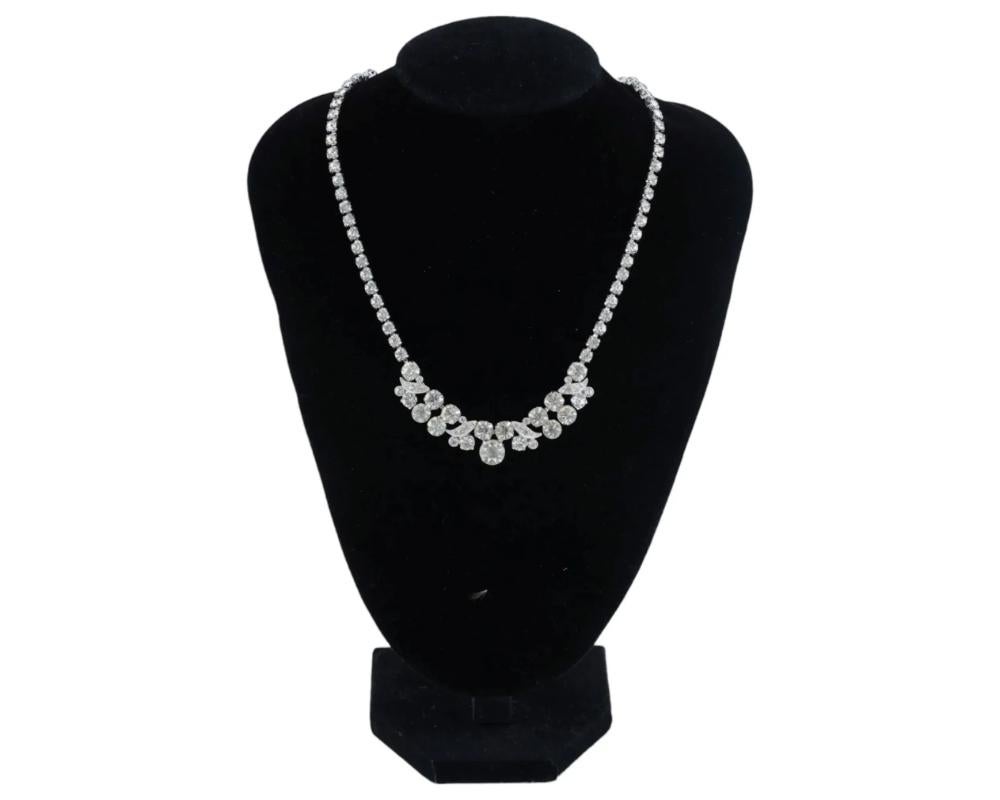 1970S Eisenberg Ice Collar de strass transparente en Bueno Estado en New York, NY
