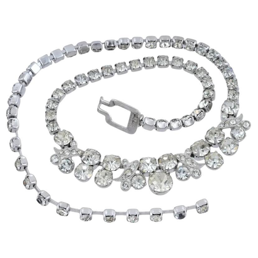 1970S Eisenberg Ice Collar de strass transparente