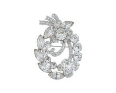 1970S Eisenberg Ice Clear Rhinestone Pin Brooch Iob