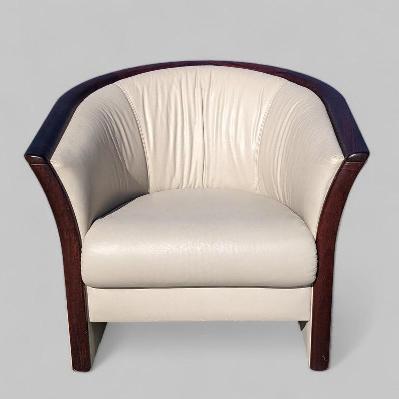 20th Century 1970s Ekornes Barrel Armchair, Rosewood, Lounge Chair, Mid Century For Sale