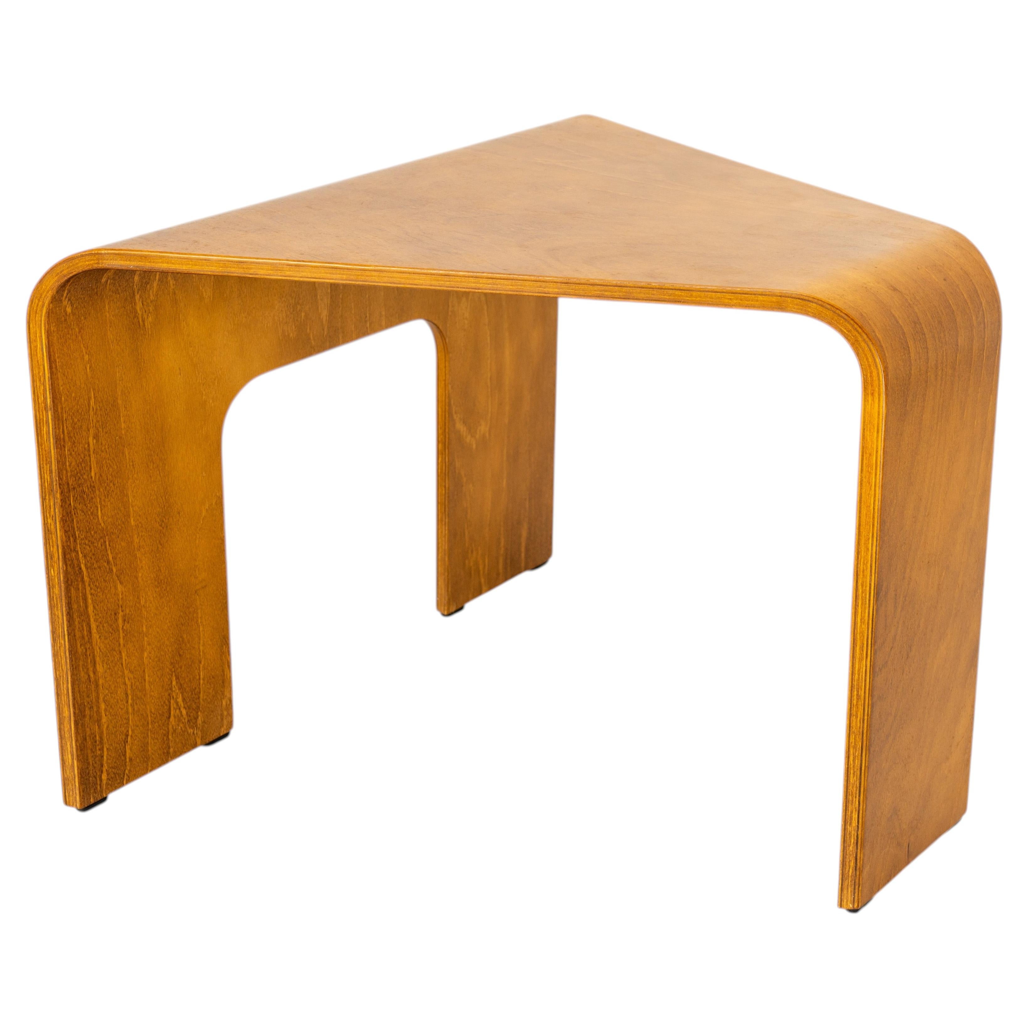 1970s Ekornes of Norway Stressless Triangular Bentwood End/ Coffee Table For Sale