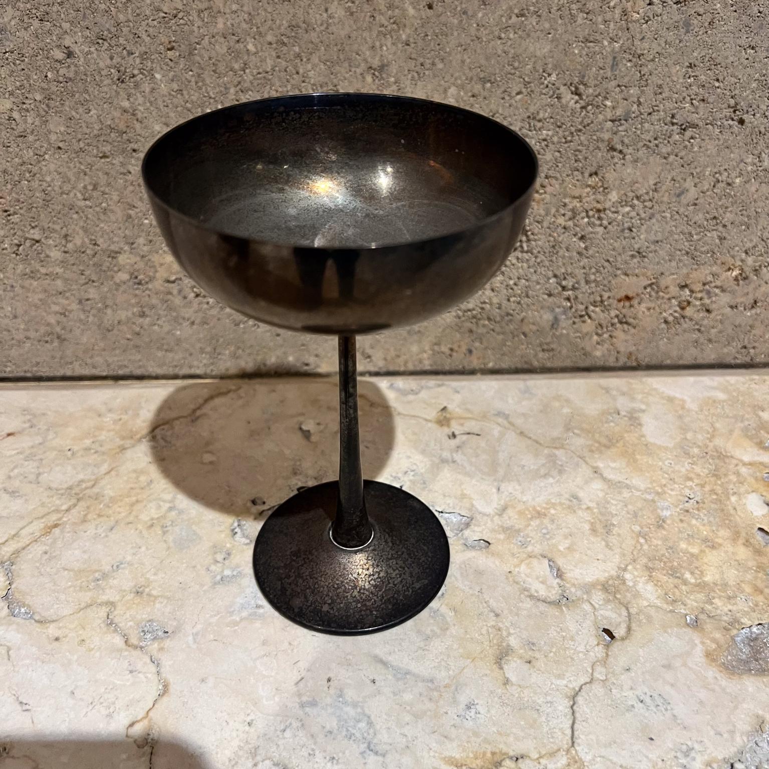 1970er Jahre El de Uberti Italien Chalice Wein Champagner Kelch Silberblech versilbert (Moderne der Mitte des Jahrhunderts) im Angebot