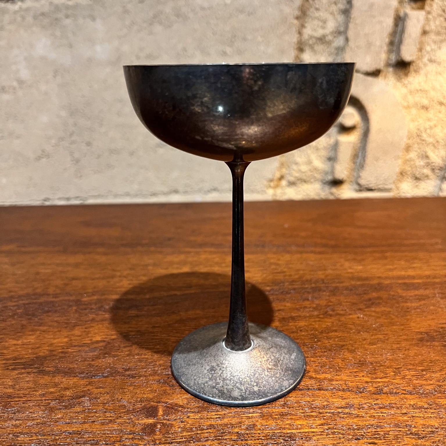1970er Jahre El de Uberti Italien Chalice Wein Champagner Kelch Silberblech versilbert im Angebot 1