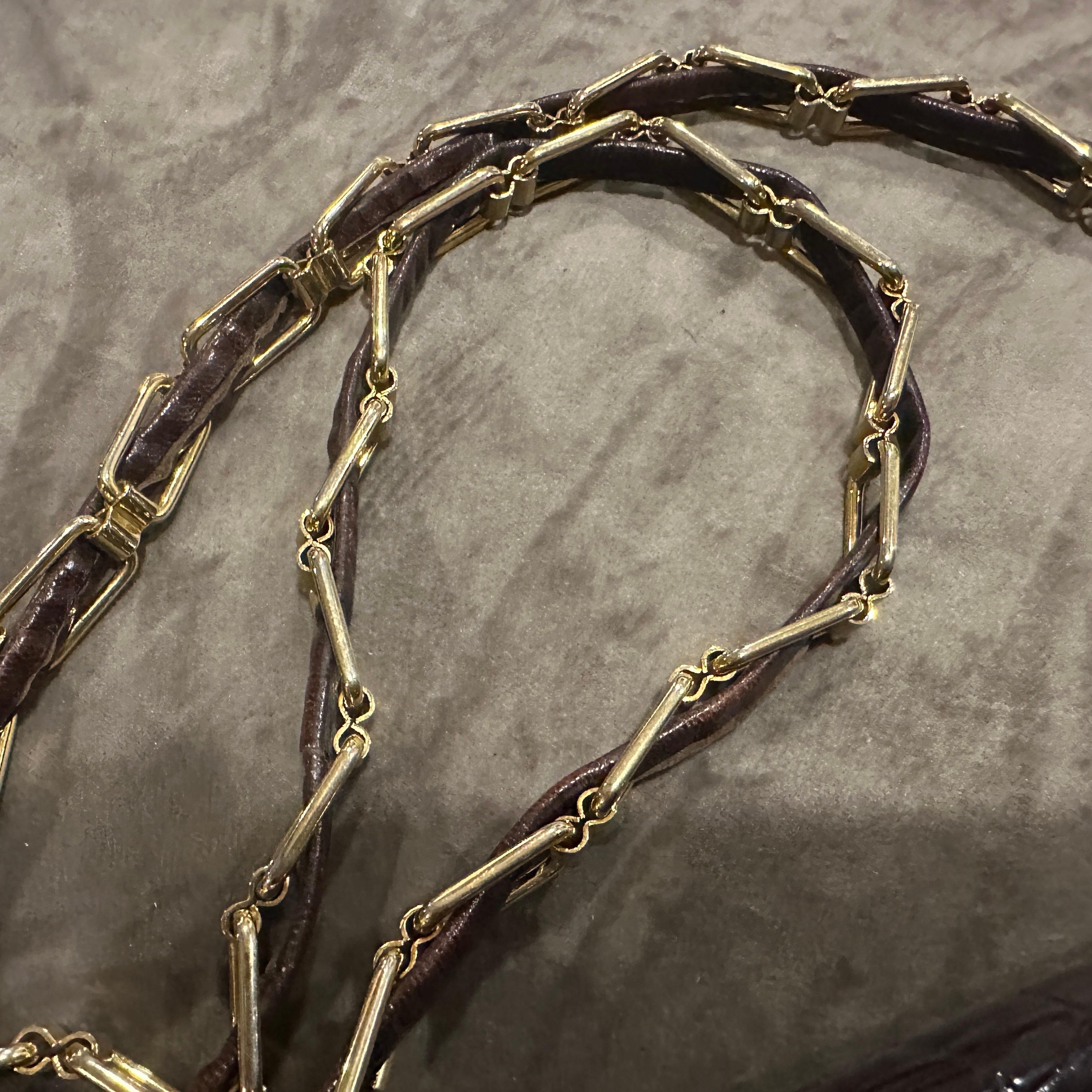 1970 Elegant Italian Leather Shoulder Bag (Sac à bandoulière en cuir marron) en vente 7