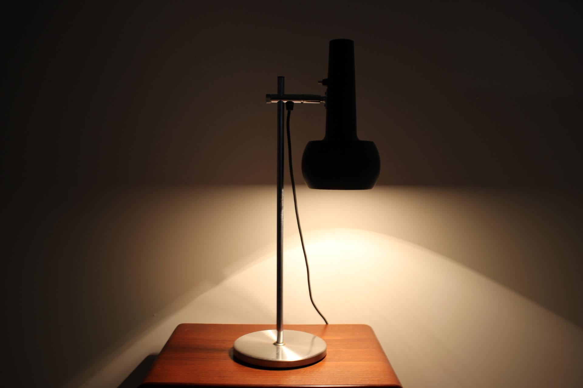 1970s Elegant Danish Office Chrome Lamp For Sale 1