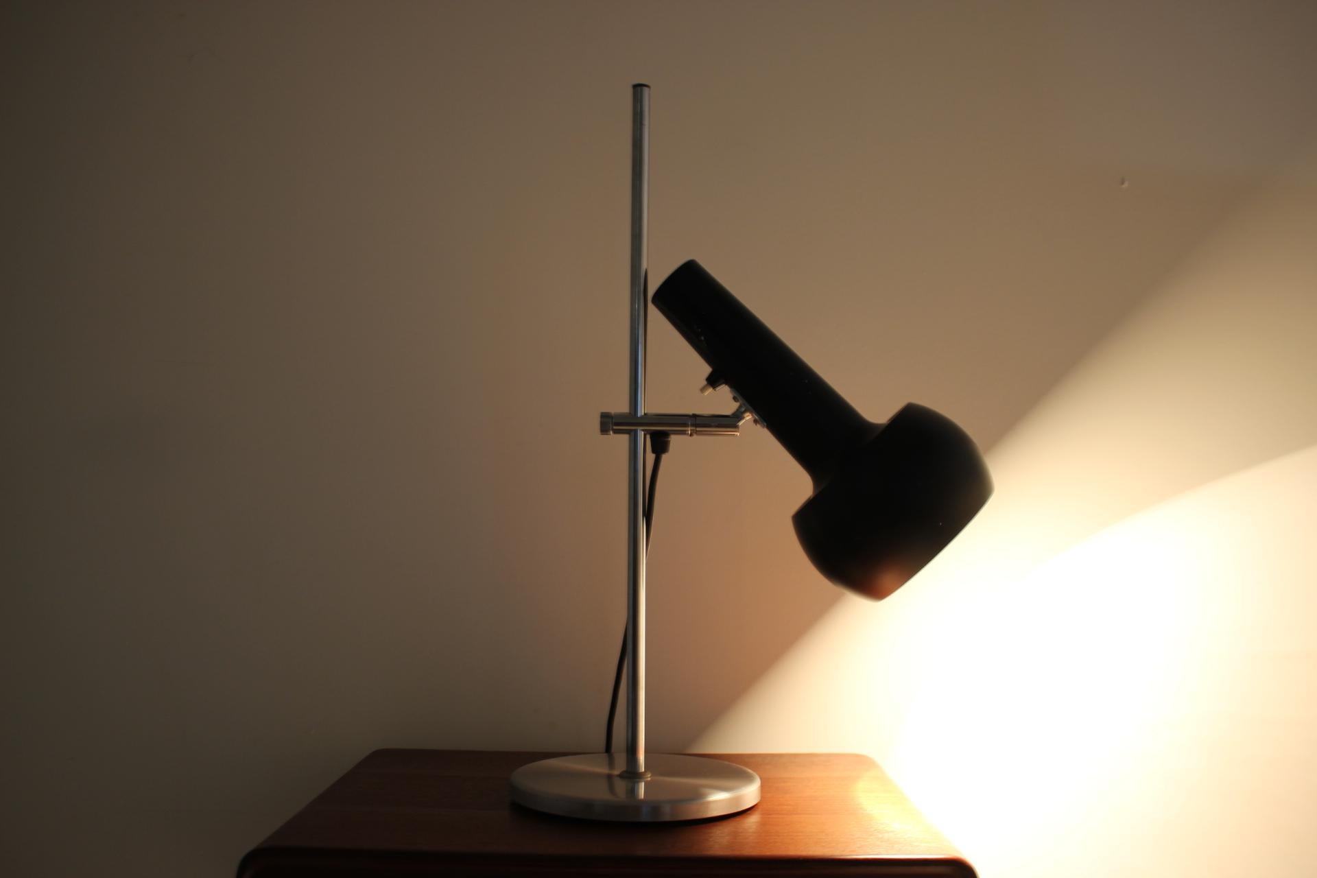 1970s Elegant Danish Office Chrome Lamp For Sale 2