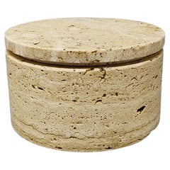 1970s Elegant Travertine Box by Enzo Mari for F.lli Mannelli