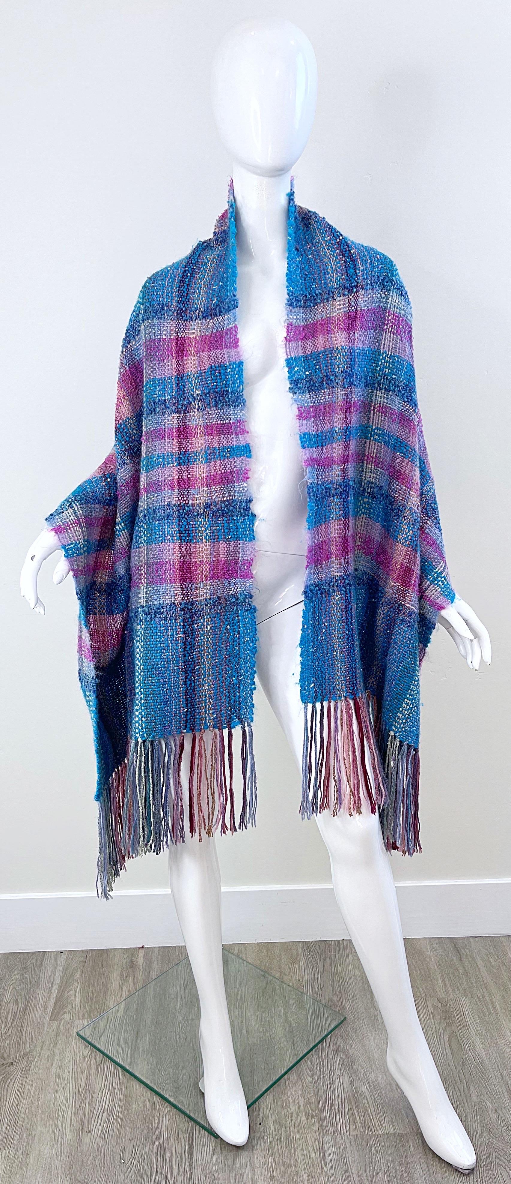 1970s Elizabeth Jenkins Extra Large New Mexico Mohair Vintage 70s Shawl Scarf For Sale 15