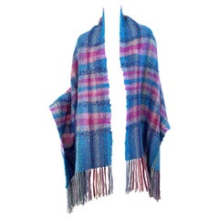 1970s Elizabeth Jenkins Extra Large New Mexico Mohair Vintage 70s Shawl Scarf