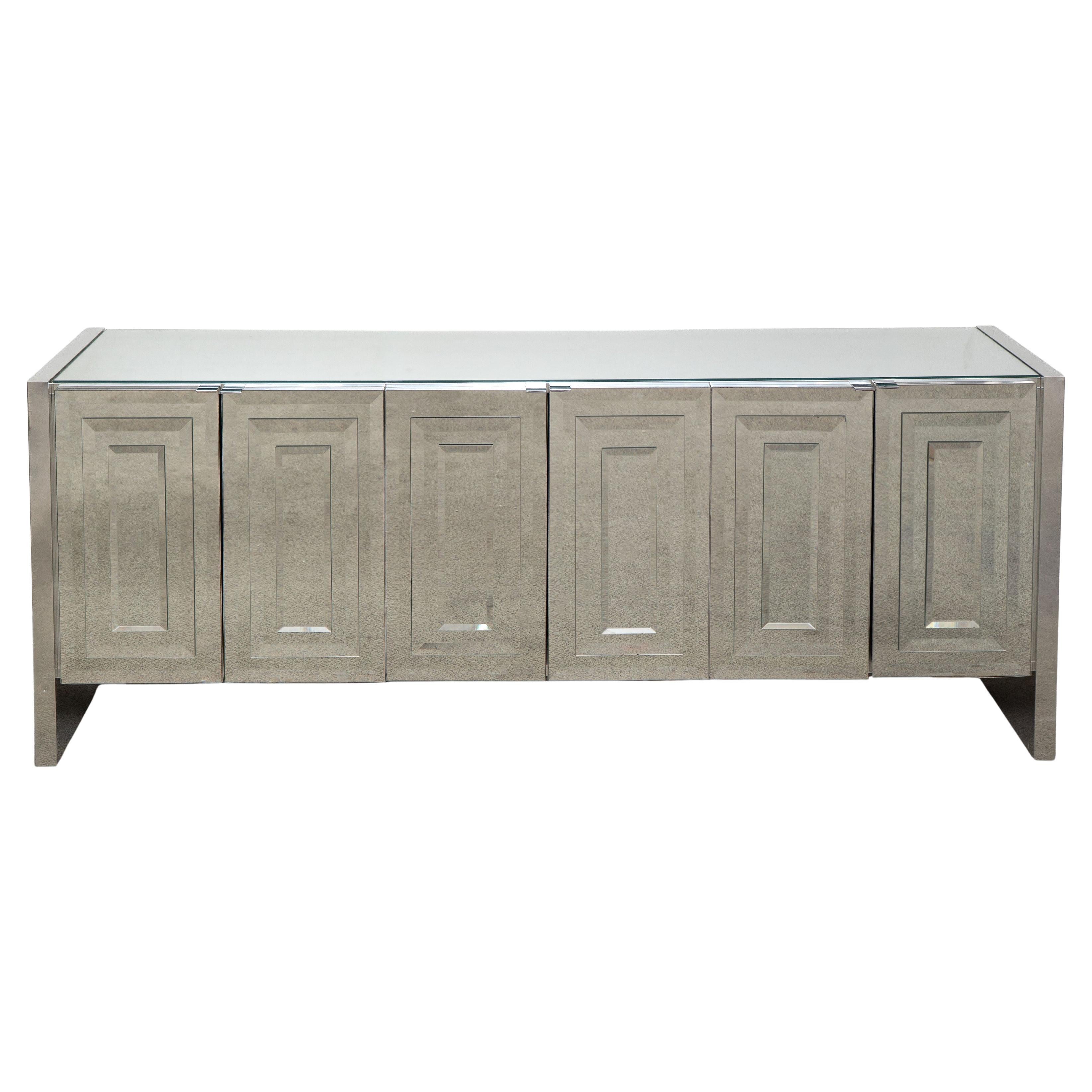 1970s Ello Mirrored Sideboard by O. B. Solie