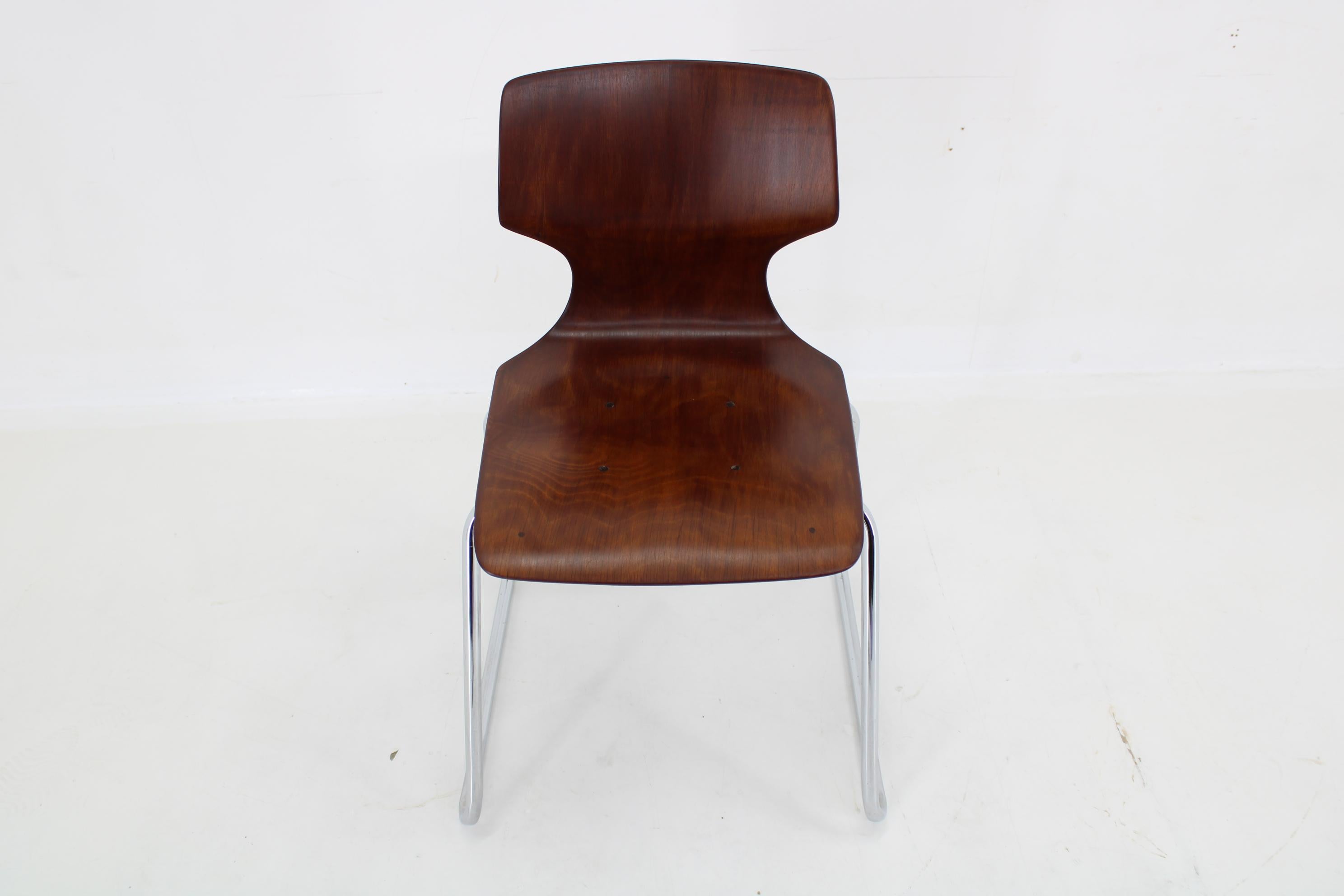 1970s Elmar Flototto Dining or Side Chair, Germany -40 Pieces Available In Good Condition For Sale In Praha, CZ