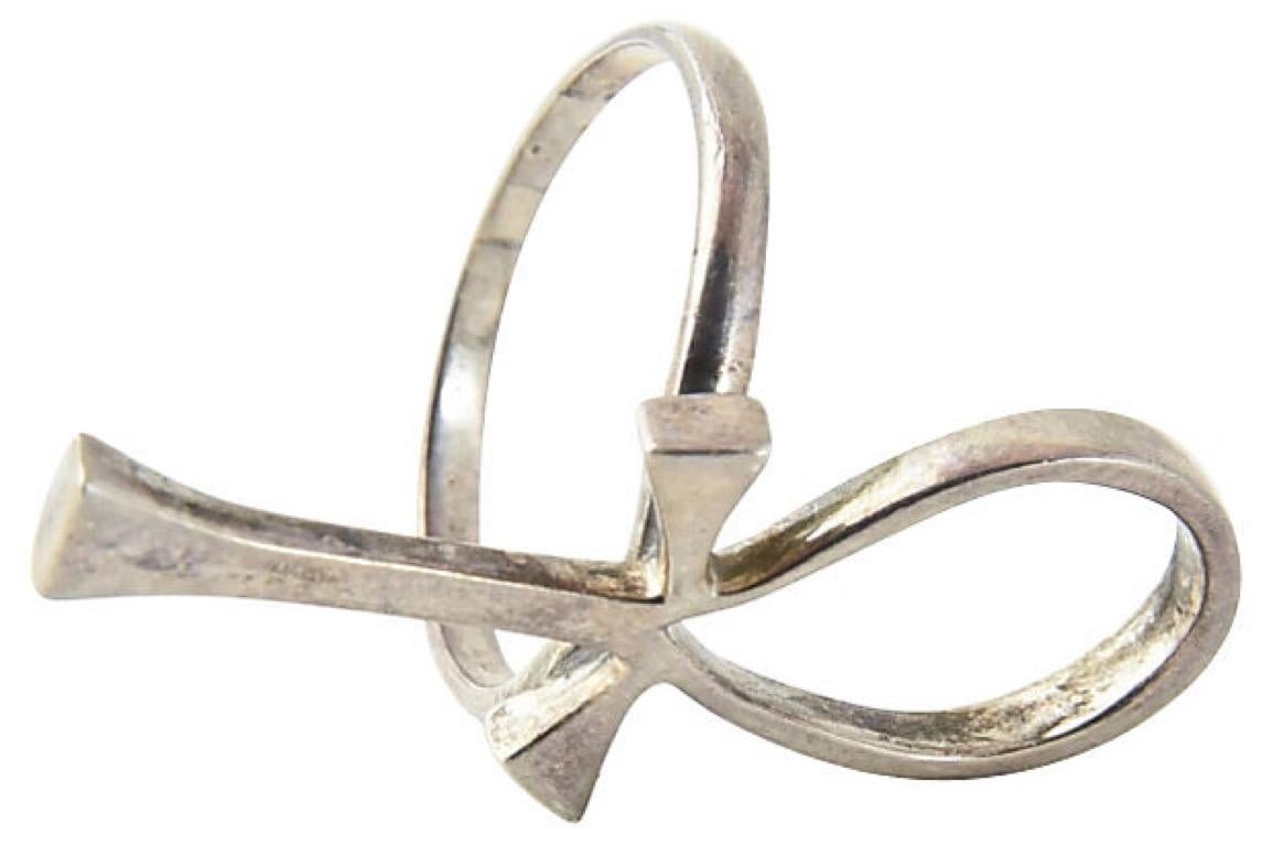 sterling silver ankh ring