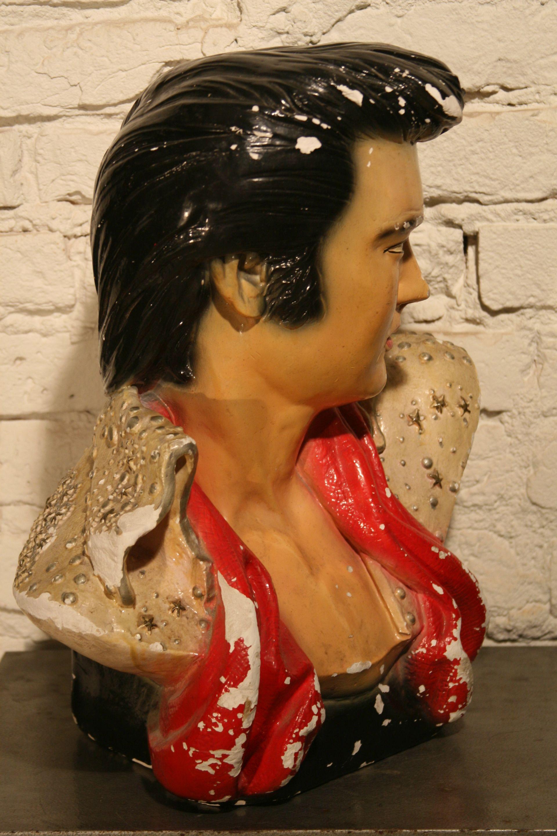 Late 20th Century 1970s Elvis Presley Bust Head Statue Figure For Sale
