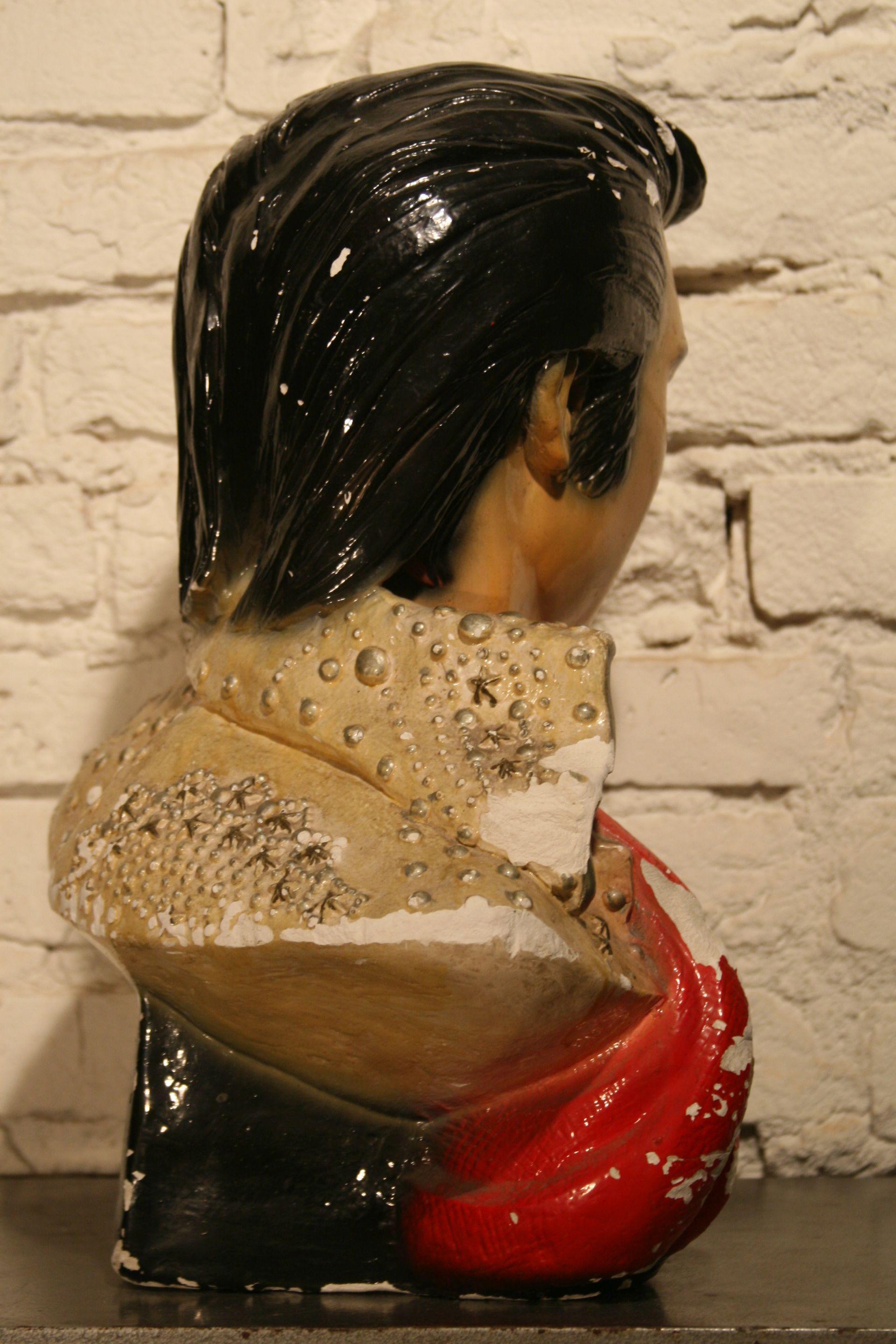 Mid-Century Modern 1970s Elvis Presley Bust Head Statue Figure For Sale