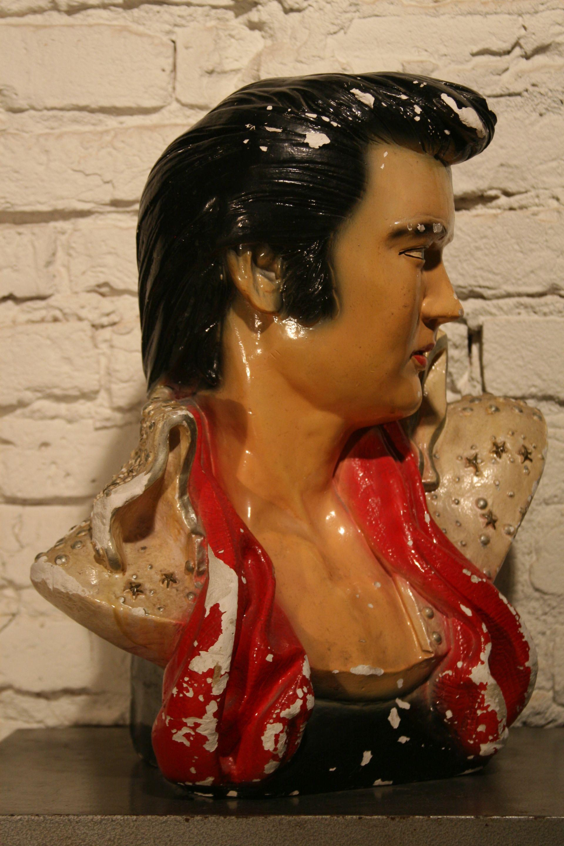 American 1970s Elvis Presley Bust Head Statue Figure For Sale