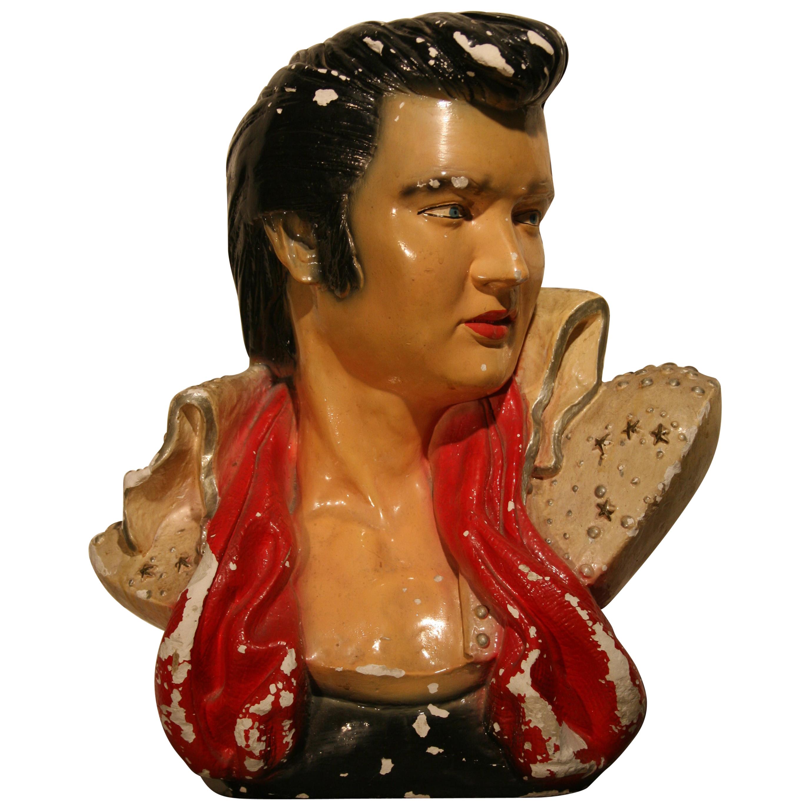 1970s Elvis Presley Bust Head Statue Figure For Sale