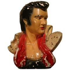 1970s Elvis Presley Bust Head Statue Figure