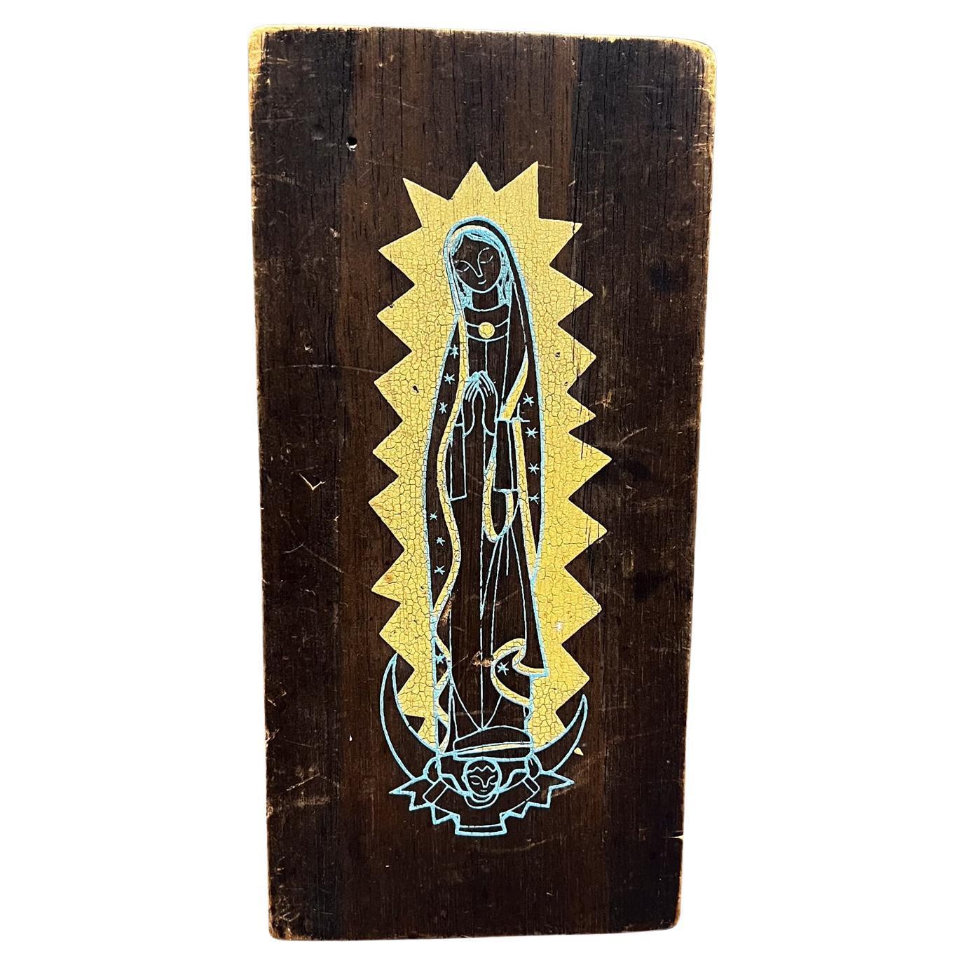 1970s Abstract Virgin Mary Plaque Emaus Cuernavaca, Mexico