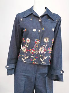 Embroidered Denim Two Piece Set, 1970s