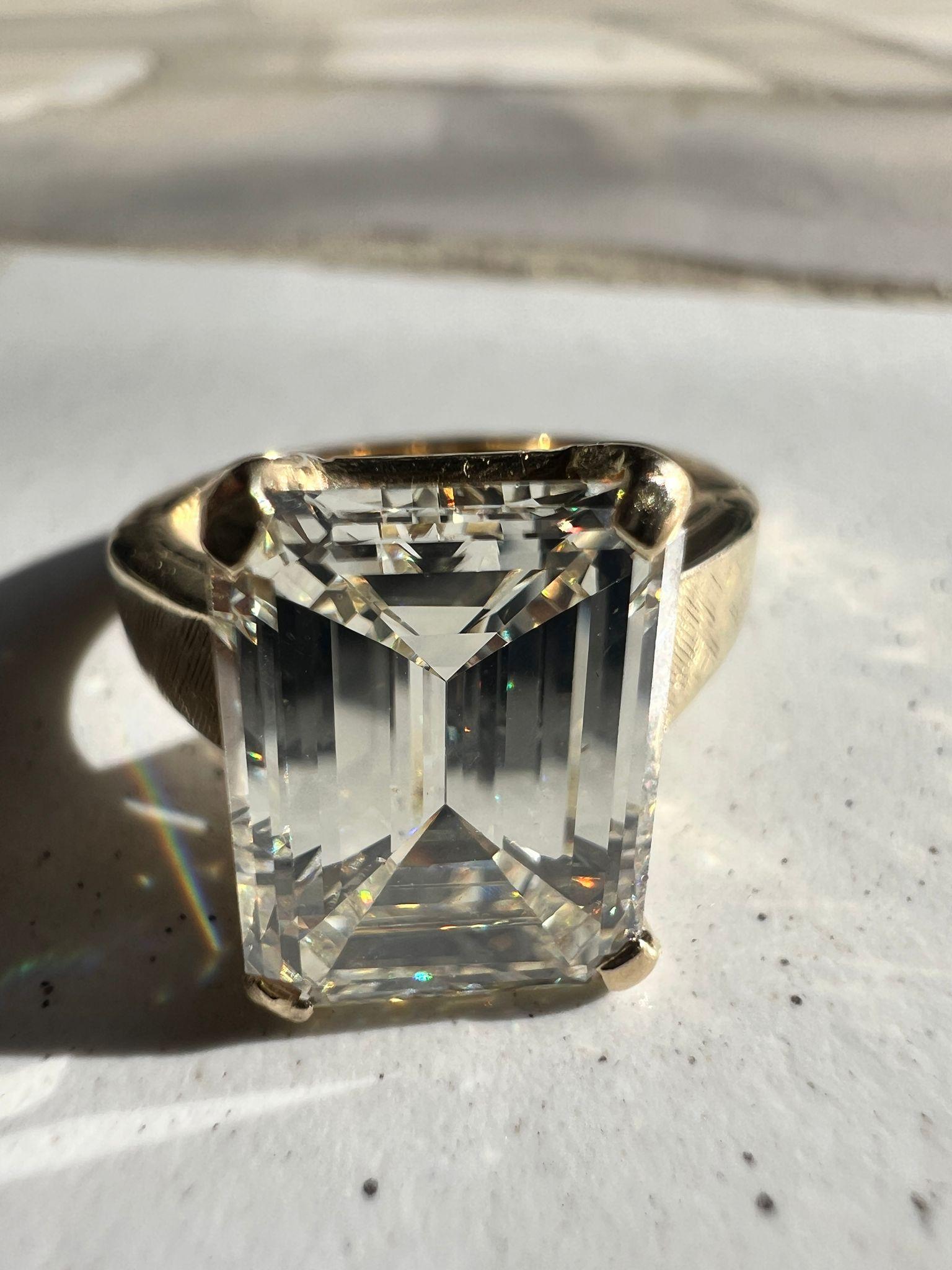 North American 1970s Emerald Cut Diamond Engagement Ring 4.08 Carat GIA Certified
