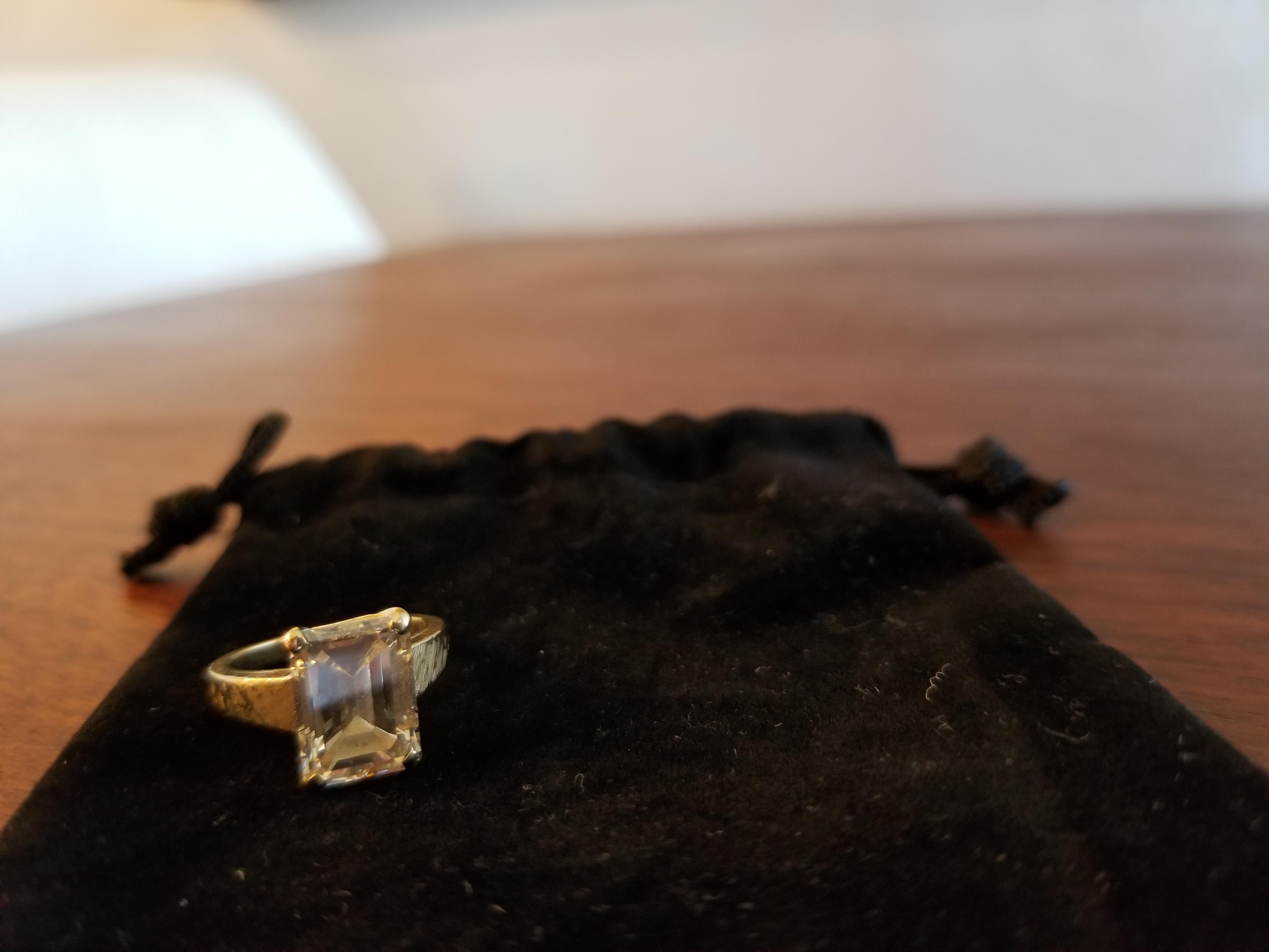 1970s Emerald Cut Diamond Engagement Ring 4.08 Carat GIA Certified  For Sale 6
