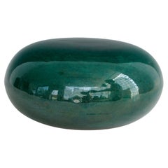 1970s Emerald Green Glazed Ceramic Garden Stone