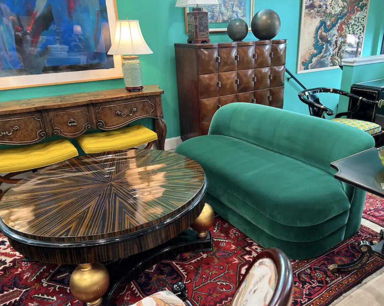 Settee tapissée vert émeraude des années 1970 par Paul Evans pour Directional en vente 3