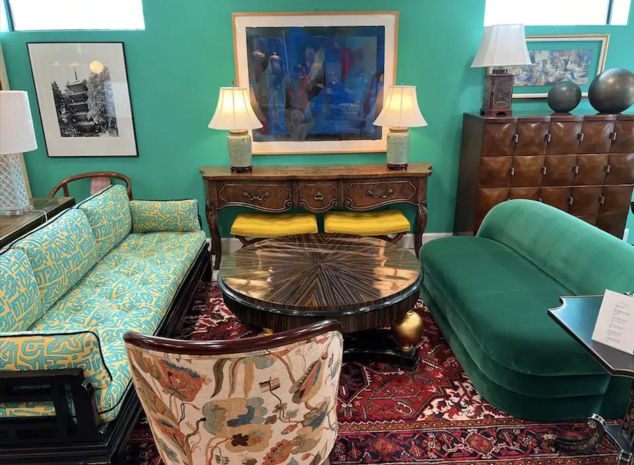Settee tapissée vert émeraude des années 1970 par Paul Evans pour Directional en vente 4