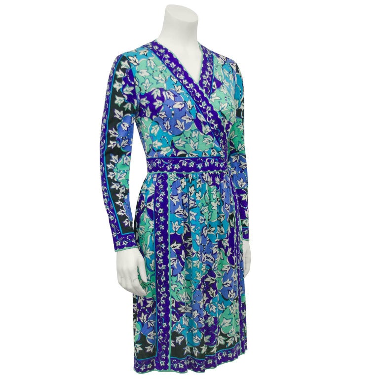 1970s Emilio Pucci Blue Tones Silk and Cashmere Knit Dress For Sale at ...