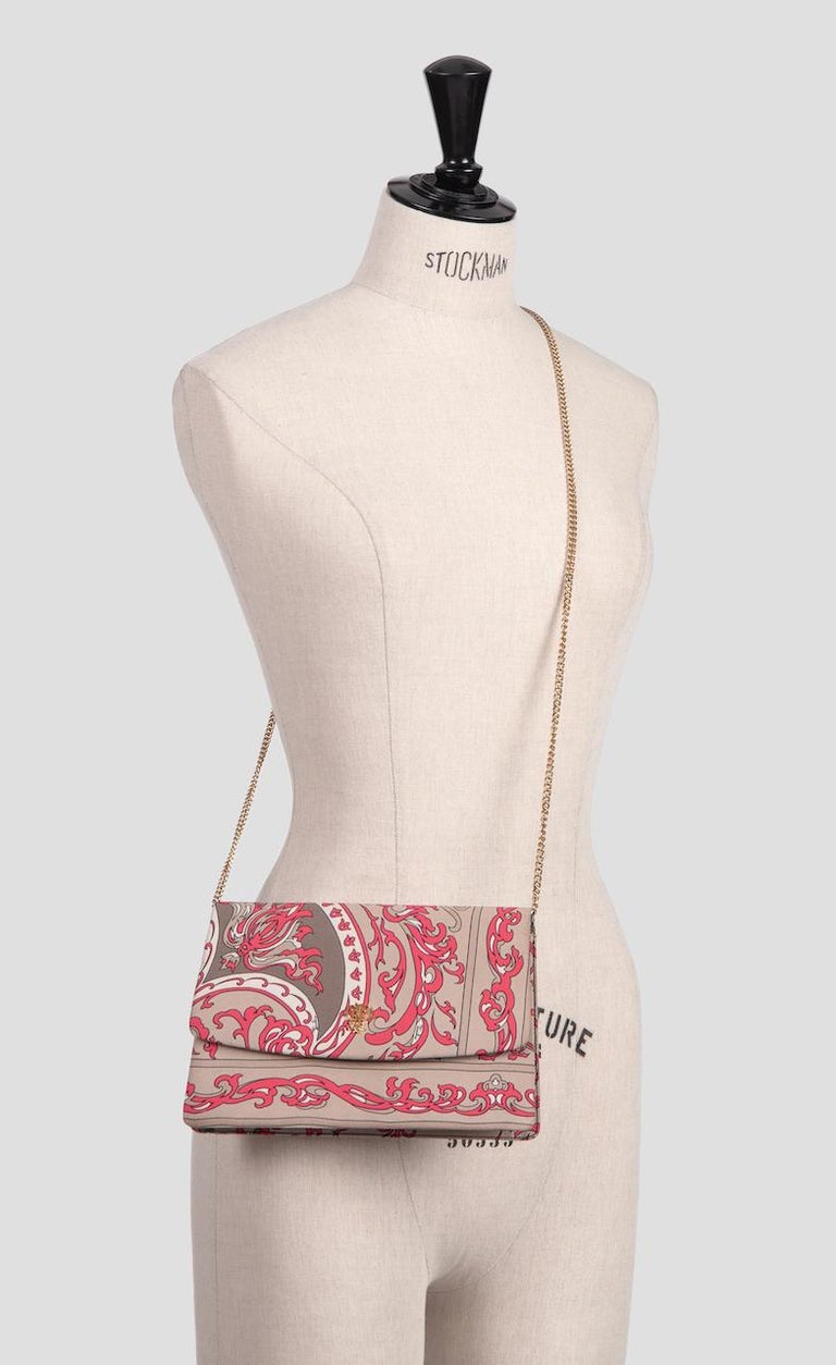 1970s Emilio Pucci Large Convertible Velvet Print Clutch Bag