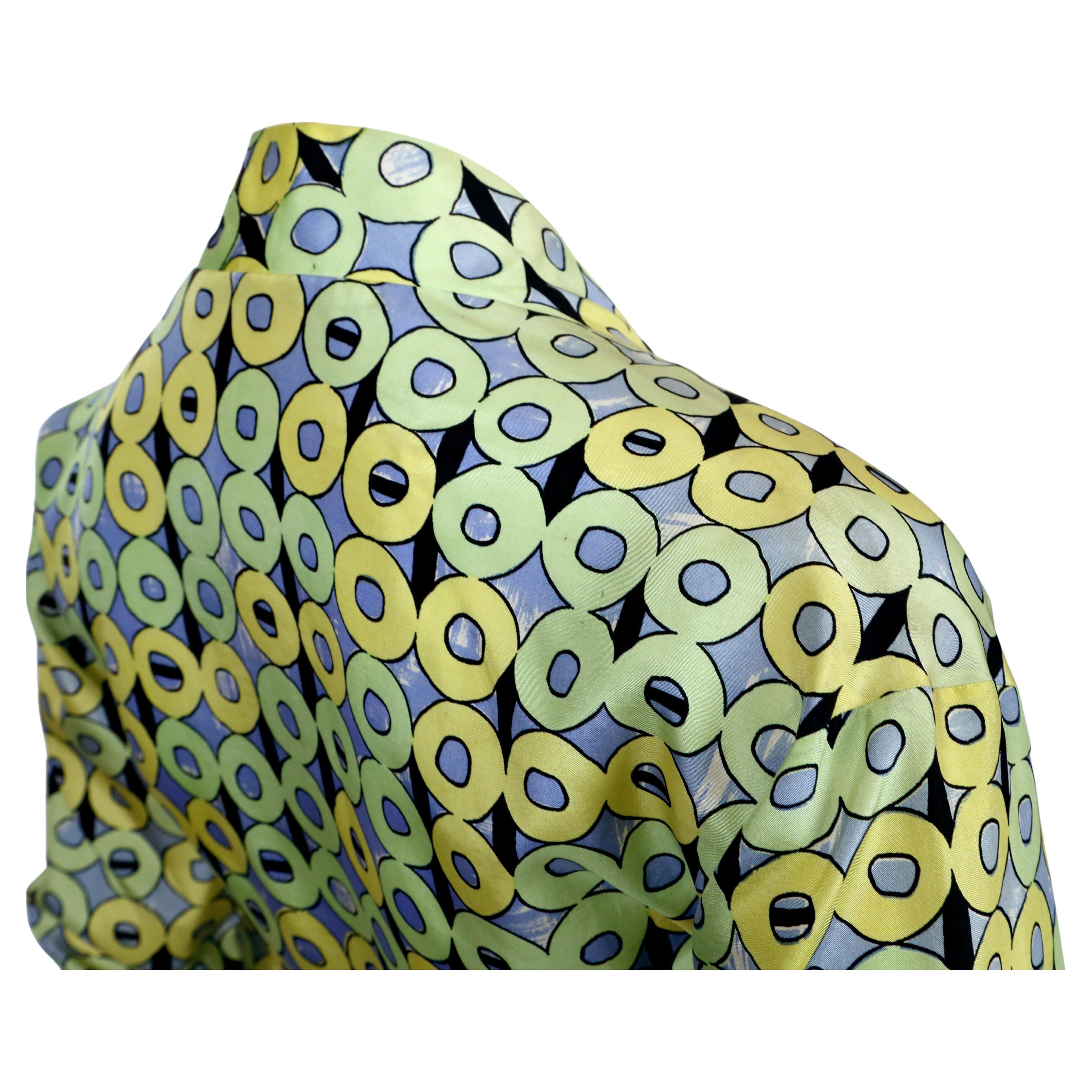 1970's EMILIO PUCCI geometric printed silk blouse For Sale 3